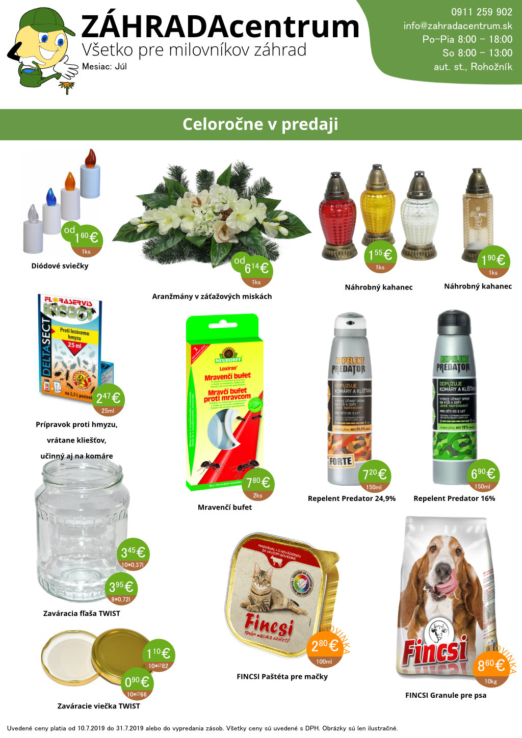 Druhá strana pre júlový leták 2019