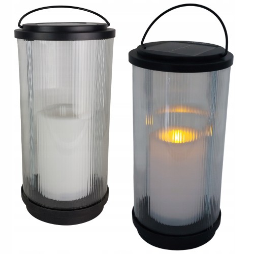 Solárny LED lampáš, veľký valec